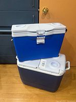 Both coolers stacked, showing overall appearance and size comparison