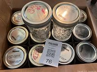 Box of Bernardin mason jars showing lids and extra jars