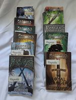 Front view of eleven Ranger's Apprentice paperbacks arranged in two columns