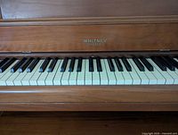 Close view of keyboard and Whitney Chicago branding