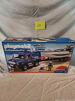 Front of sealed Playmobil City Action Police SUV with Speedboat Set 5187 box