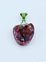 Front view raw amethyst crystal pendant with bail