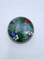 Top view showing full floral cloisonné design