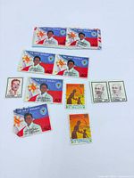 Overview of all eleven Philippines stamps on white background