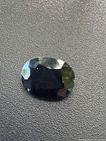Front view of oval sapphire gemstone