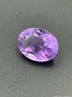 Top view of oval purple sapphire