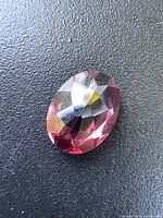 Front view of oval faceted pink tourmaline