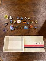 Full lot with Eaton's box and all pins visible