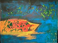 Full view of signed E Gils abstract painting