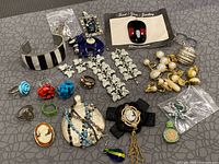Overall view of all costume jewelry pieces