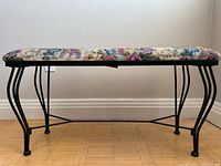 Full view of wrought iron bench