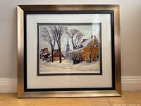 Full view of framed print showing image, mat, and frame