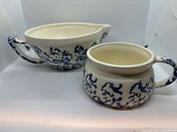 Mixing bowl and soup mug side by side