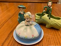 Front view of three ceramic pieces together