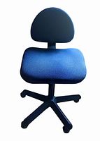 Front view showing seat, backrest, and base