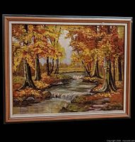 Front view of framed oil painting showing complete artwork and frame