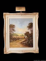 Framed oil painting full view