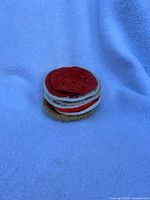 Stack of crochet coasters showing different colors and thicknesses.