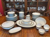 Overview of entire dinnerware set displayed on table