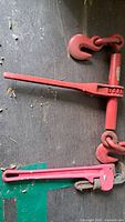 Pipe wrench and ratchet load binder full view