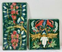 Front view of both tiles showing designs and sizes relative