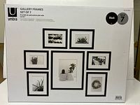 Front of box showing Umbra Gallery Frames set of 7 with layout image