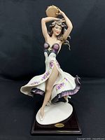 Front view of Giuseppe Armani Gypsy Queen figurine on wood base