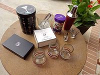 Group shot showing all barware pieces on table