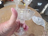 Side view of compote stem and bowl detailing