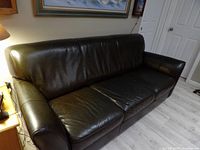 Front view of full sofa showing cushions and arms