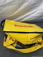 Front and top view of yellow Kodak insulated bag