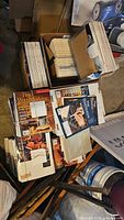 Overview of multiple boxes with stacked Fine Woodworking magazines