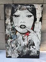 Front view of mixed-media portrait canvas