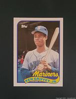 Front of 1989 Topps Ken Griffey Jr. rookie card