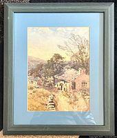 Framed painting with mat and frame visible