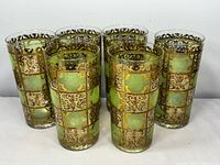 Six Culver Prado highball glasses front view