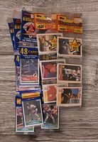 Front view of all six sealed 1989 Score and Topps rack packs displayed together