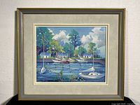 Front view of framed acrylic painting showing full artwork and frame