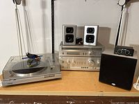 All components arranged together on shelf