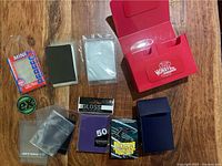 Top view showing all sleeve packs and two deck boxes