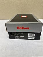 Closed Wilson shoe box showing product label