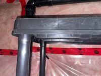 upper corner and support post of plastic shelving