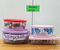 All four Pyrex containers stacked on counter