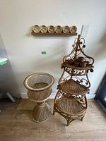 Full view corner shelf, planter, wall-mounted coasters