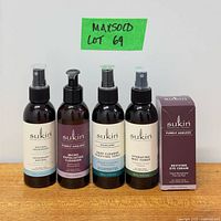 Front view of all five Sukin products standing in a row