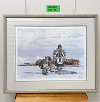 Full view of framed print showing art, matting and frame