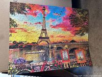Full view of assembled Eiffel Tower Paris puzzle