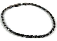 Full view of the sterling silver bracelet chain showing the entire 8-inch length and clasp.