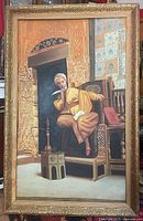 Full view of framed painting showing complete artwork and frame