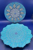 Both enamelled copper plates front view